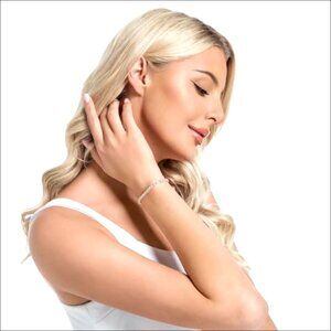 Adjustable Tennis Bracelet with 4mm Zirconia Stones, 18K Gold Plated